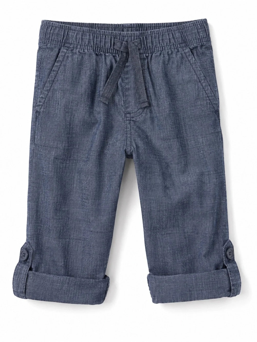 Baby GAP Chambray Pull On Roll Tab Pants Blue Cotton Boys 4T
